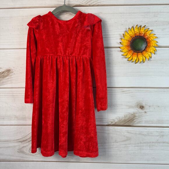 Birdie Bean Red Velvet Twirl Dress Girls 4T - Picture 1 of 3